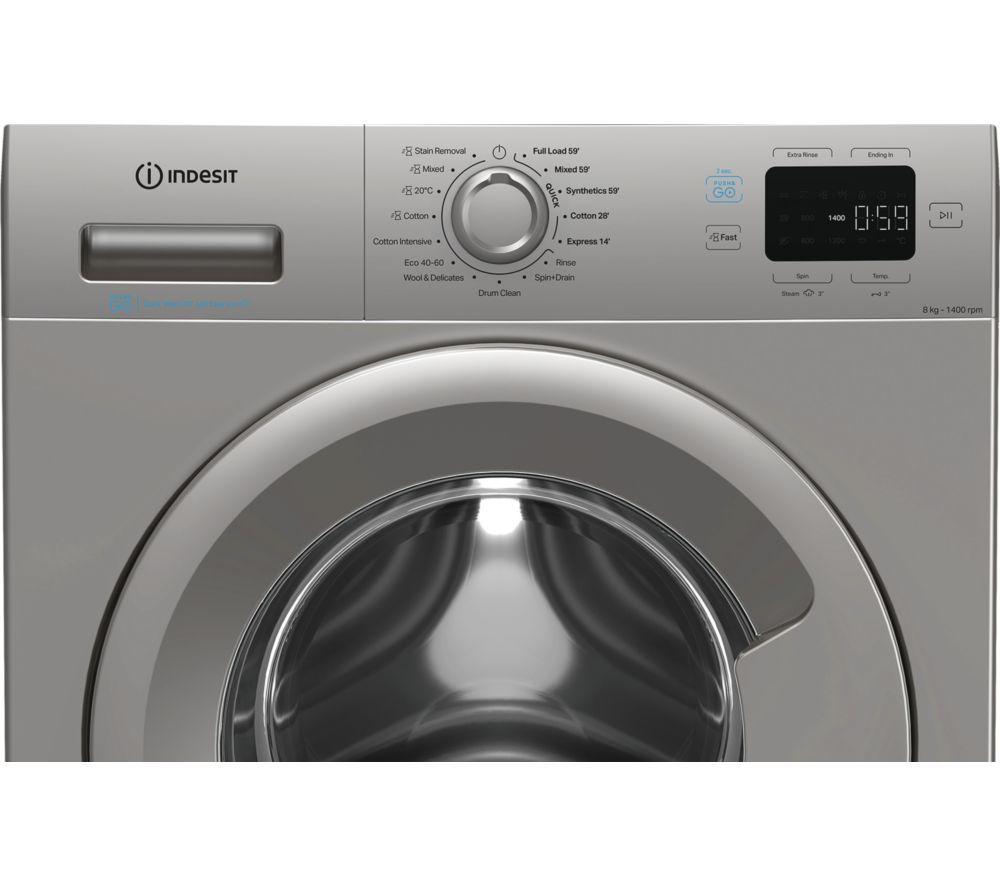 INDESIT Push&Go IP 846S PUSH&GO UK Lavadora de 8 kg y 1400 rpm - Plata