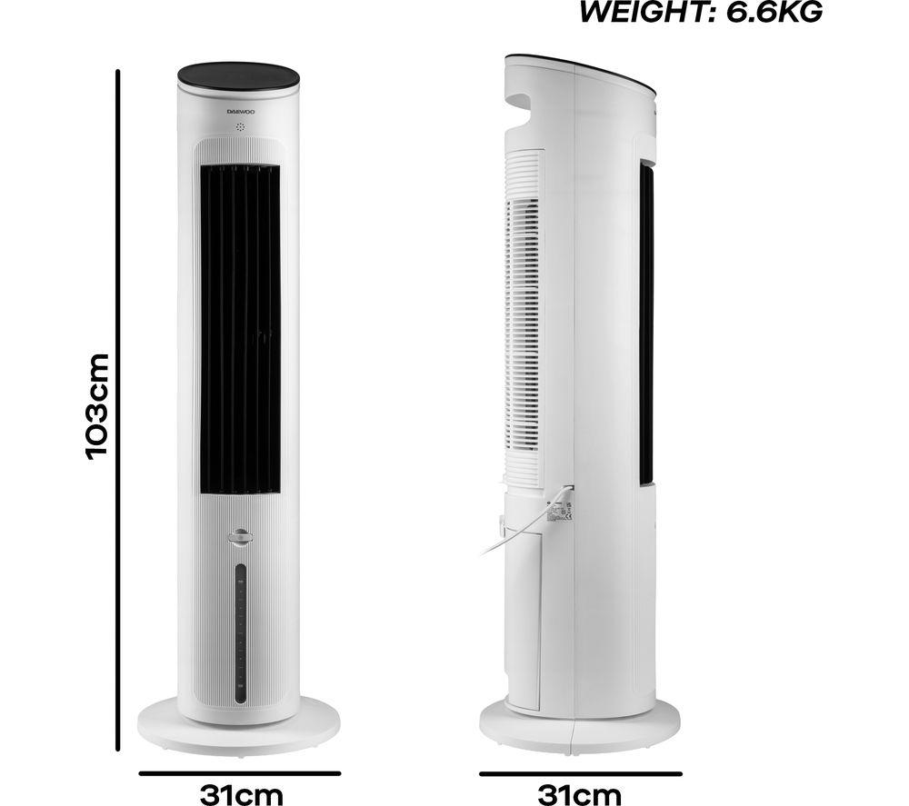 Ventilador de torre enfriador y humidificador 3 en 1 DAEWOO COL1651GE - Blanco