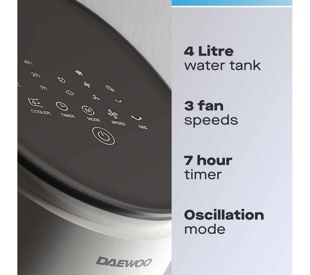 Ventilador de torre enfriador y humidificador 3 en 1 DAEWOO COL1651GE - Blanco