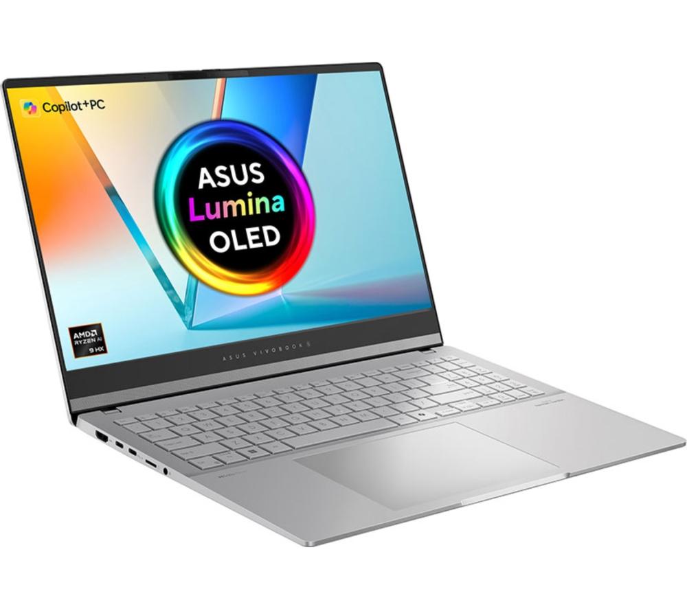 ASUS Vivobook S15 OLED 15.6" Laptop, Copilot+ PC - AMD Ryzen AI 9, 1 TB SSD, Cool Silver