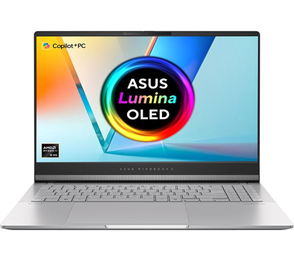 ASUS Vivobook S15 OLED 15.6" Laptop, Copilot+ PC - AMD Ryzen AI 9, 1 TB SSD, Cool Silver