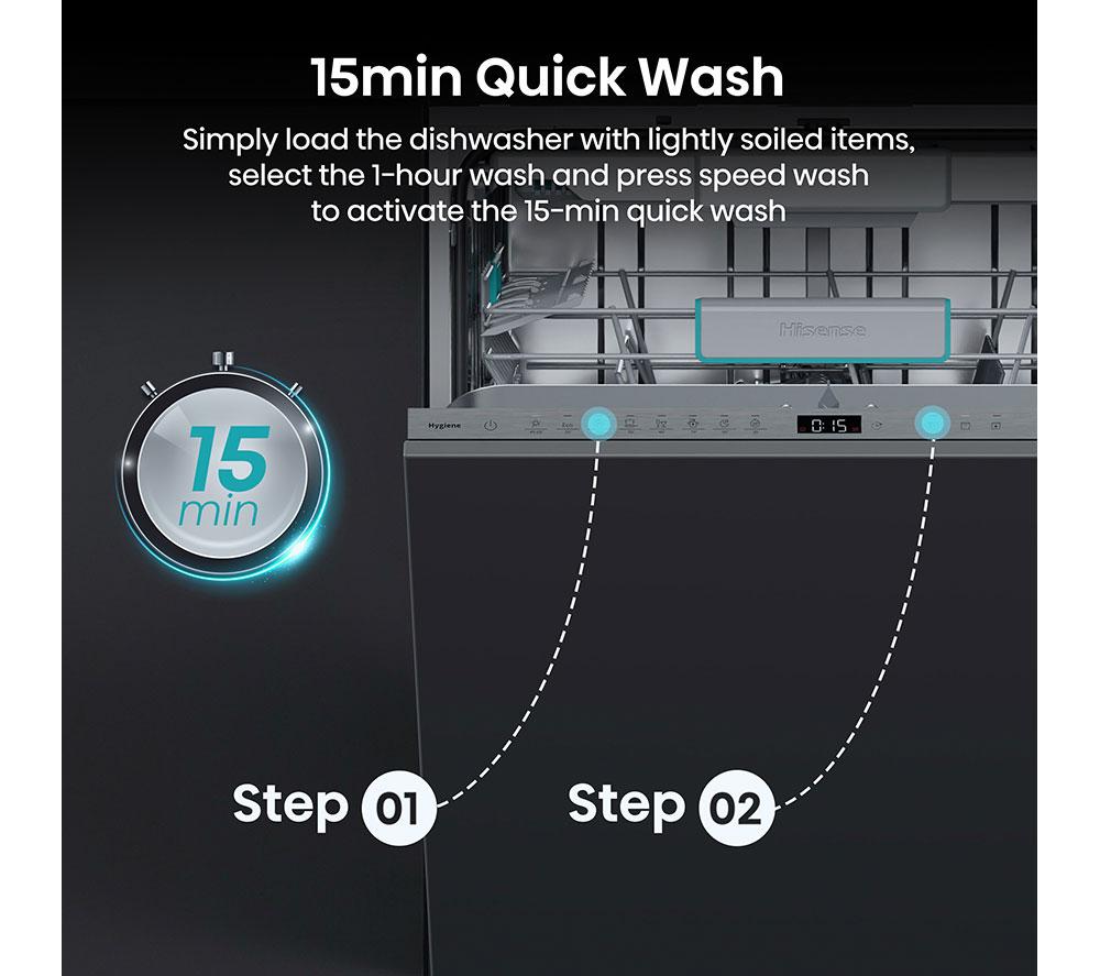 HISENSE HV16AUK Lavavajillas totalmente integrado de tamaño completo