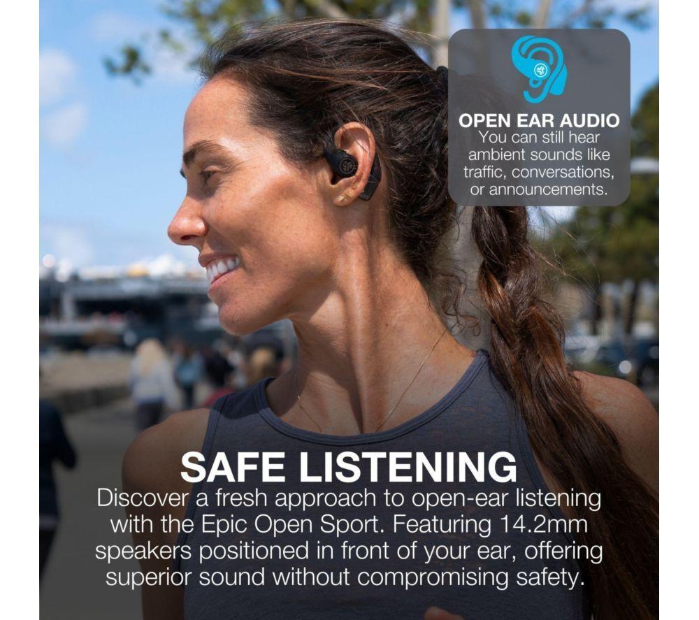JLAB Epic Open Sport Wireless Bluetooth Earbuds - Black