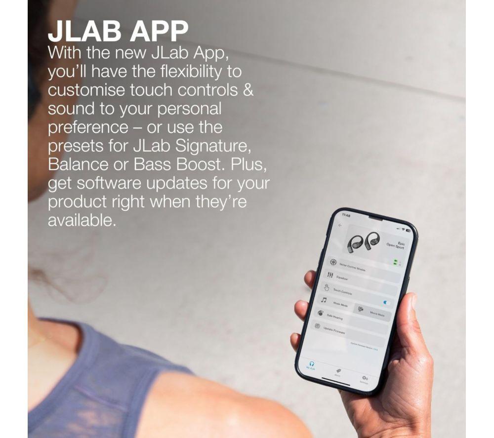 JLAB Epic Open Sport Wireless Bluetooth Earbuds - Black