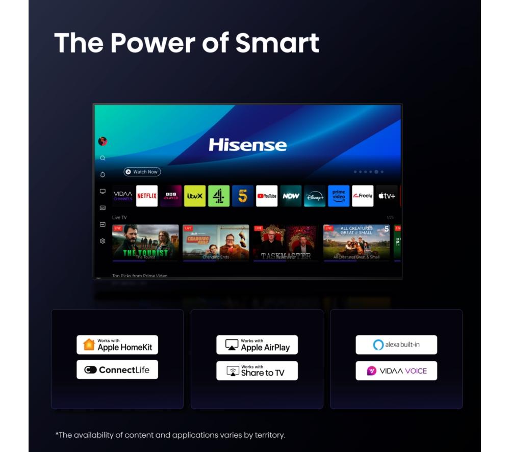 HISENSE E7Q PRO 50" QLED 4K HDR Smart TV with Freely - 50E7QTUK PRO