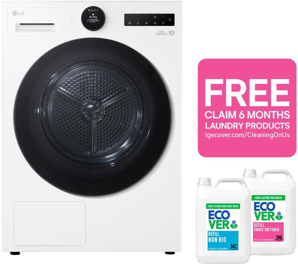 LG Series 7 AI Dry RHX7009TWB 9 kg Heat Pump Tumble Dryer - White