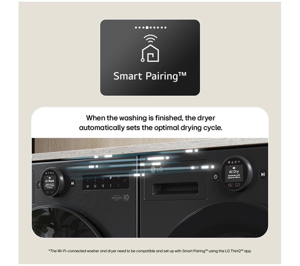 LG Series 7 AI Dry RHX7009TWB 9 kg Heat Pump Tumble Dryer - White