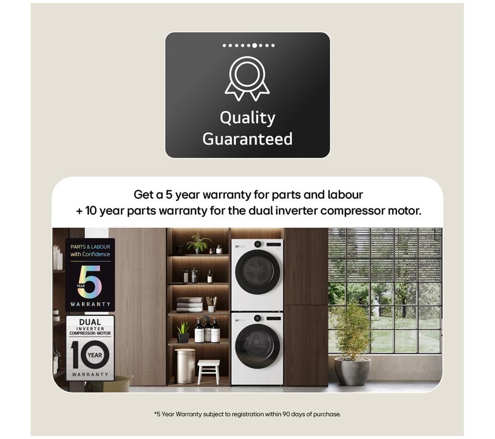 LG Series 7 AI Dry RHX7009TWB 9 kg Heat Pump Tumble Dryer - White