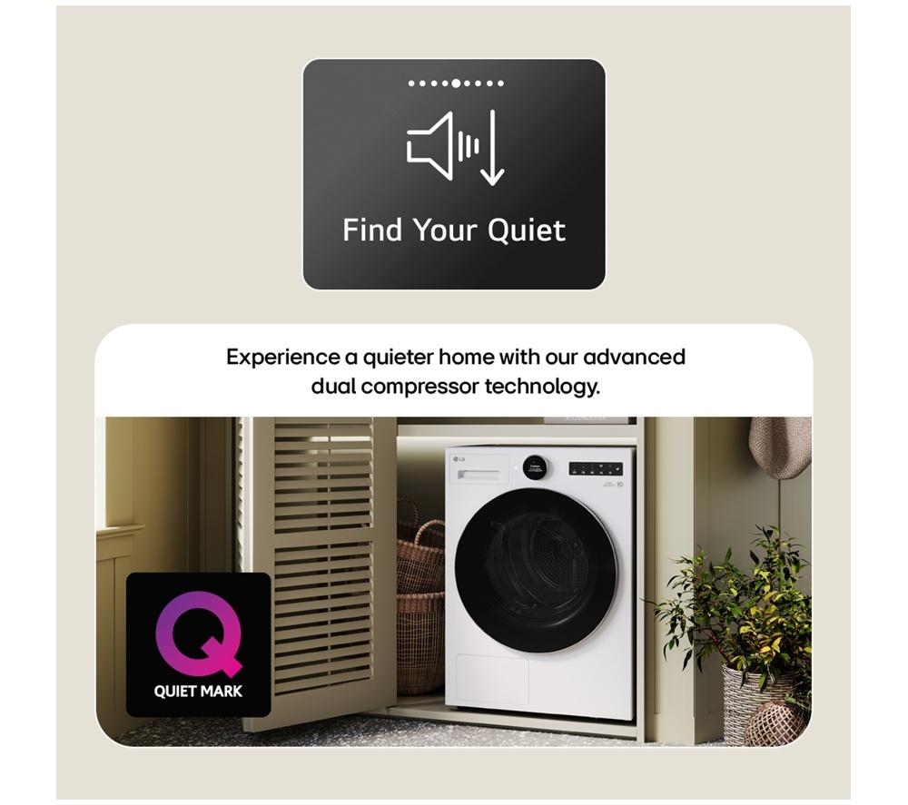 LG Series 7 AI Dry RHX7009TWB 9 kg Heat Pump Tumble Dryer - White