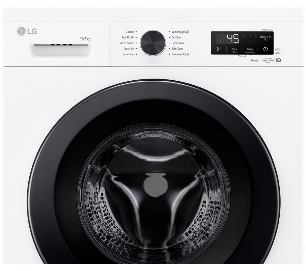 LG Series 2 Direct Drive W4X1095NWK WiFi-enabled 9 kg Washer Dryer - White