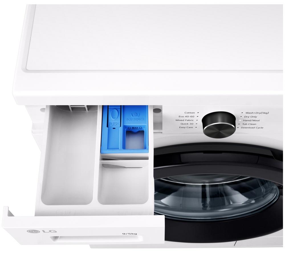 LG Series 2 Direct Drive W4X1095NWK WiFi-enabled 9 kg Washer Dryer - White