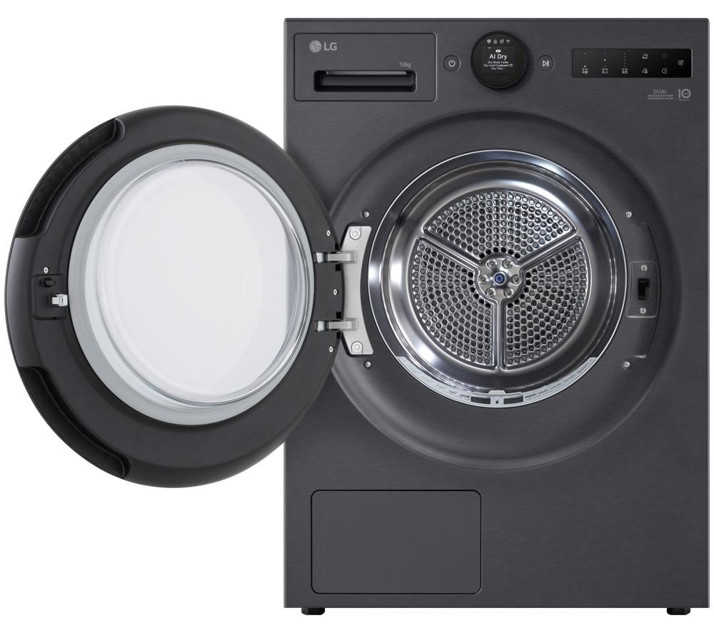 Secadora con bomba de calor LG Serie 7 AI Dry RHX7010TBB de 10 kg - Negro mate