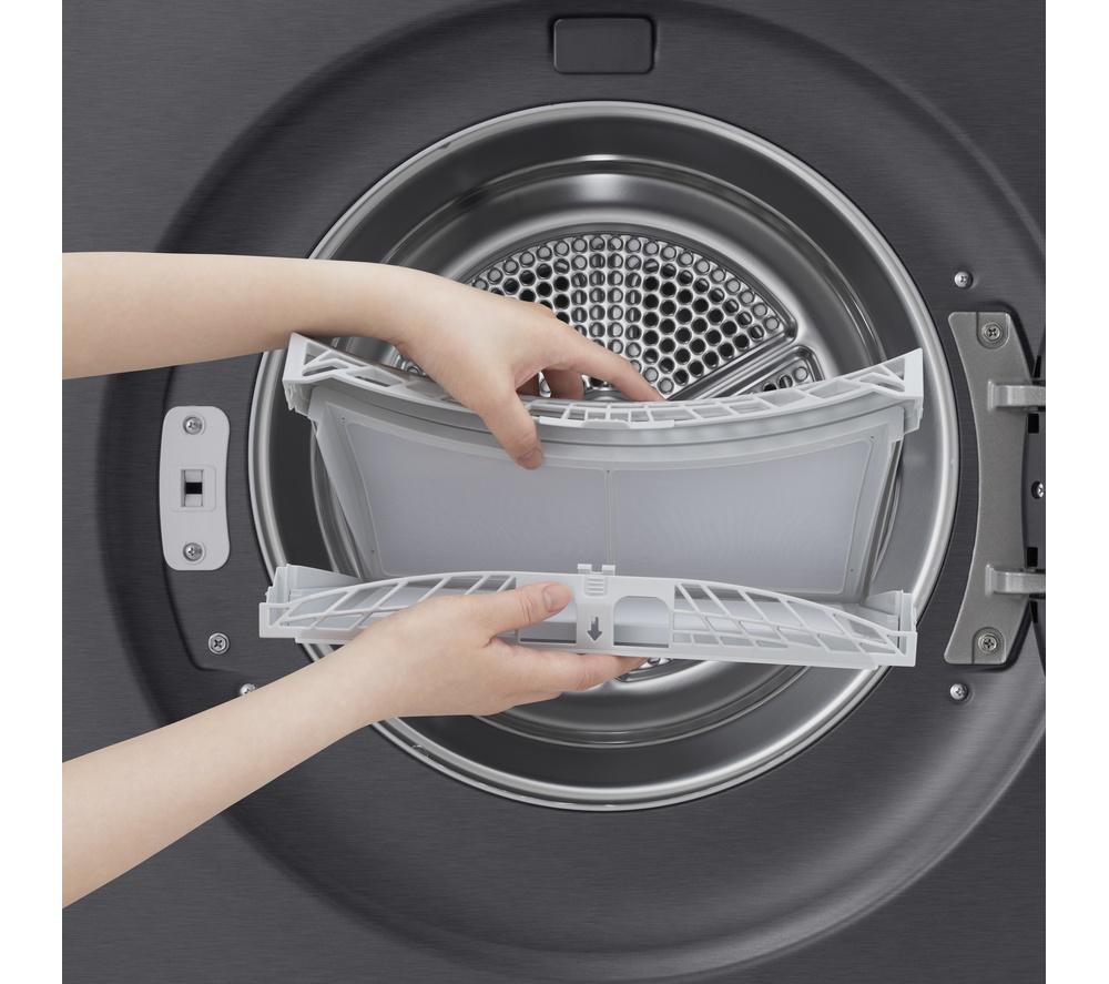 Secadora con bomba de calor LG Serie 7 AI Dry RHX7010TBB de 10 kg - Negro mate