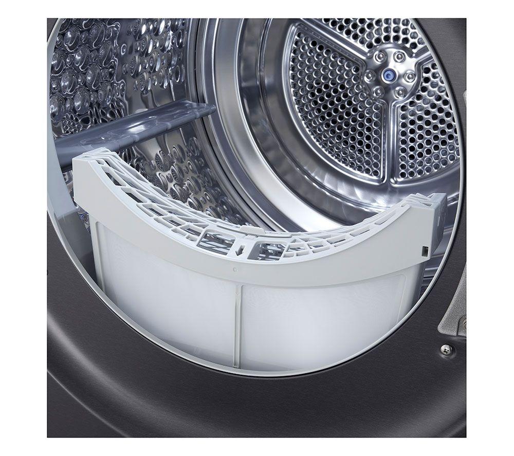 Secadora con bomba de calor LG Serie 7 AI Dry RHX7010TBB de 10 kg - Negro mate