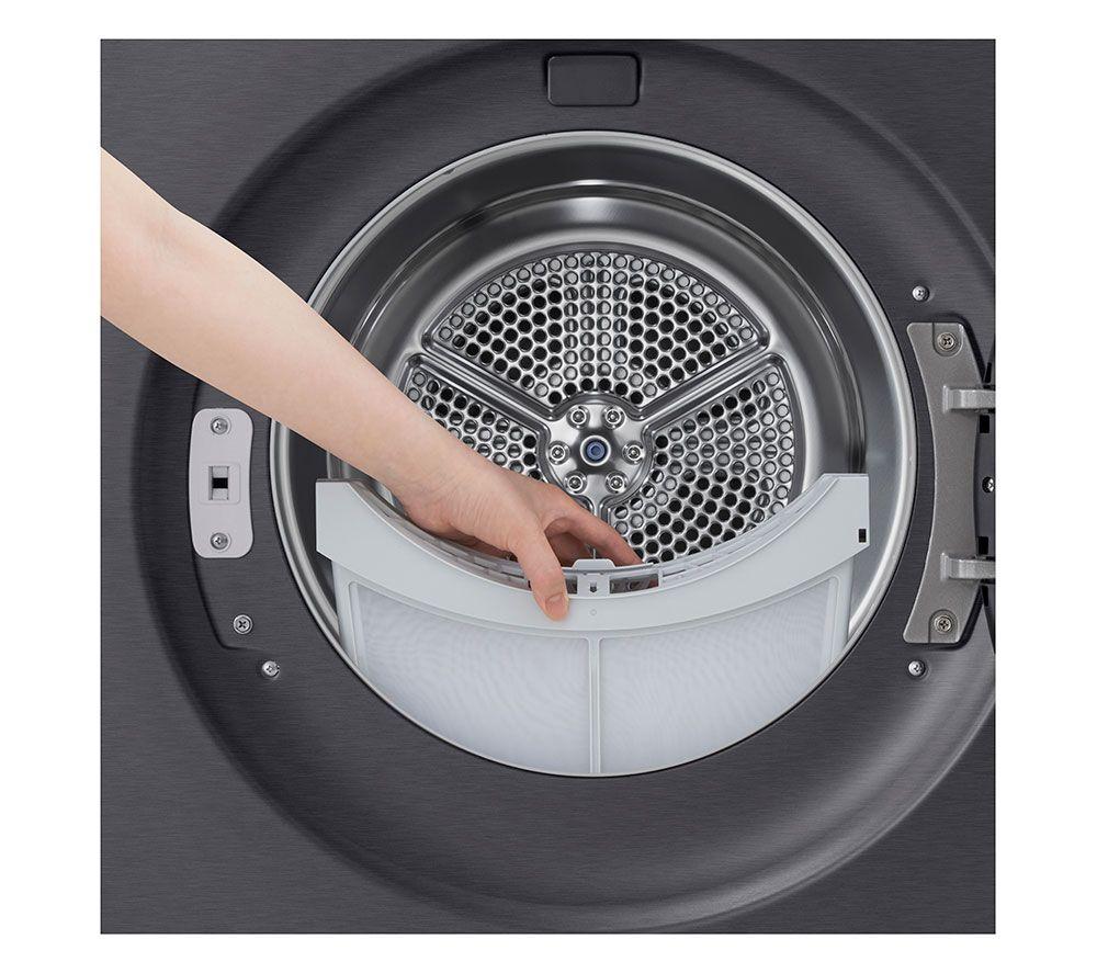 Secadora con bomba de calor LG Serie 7 AI Dry RHX7010TBB de 10 kg - Negro mate