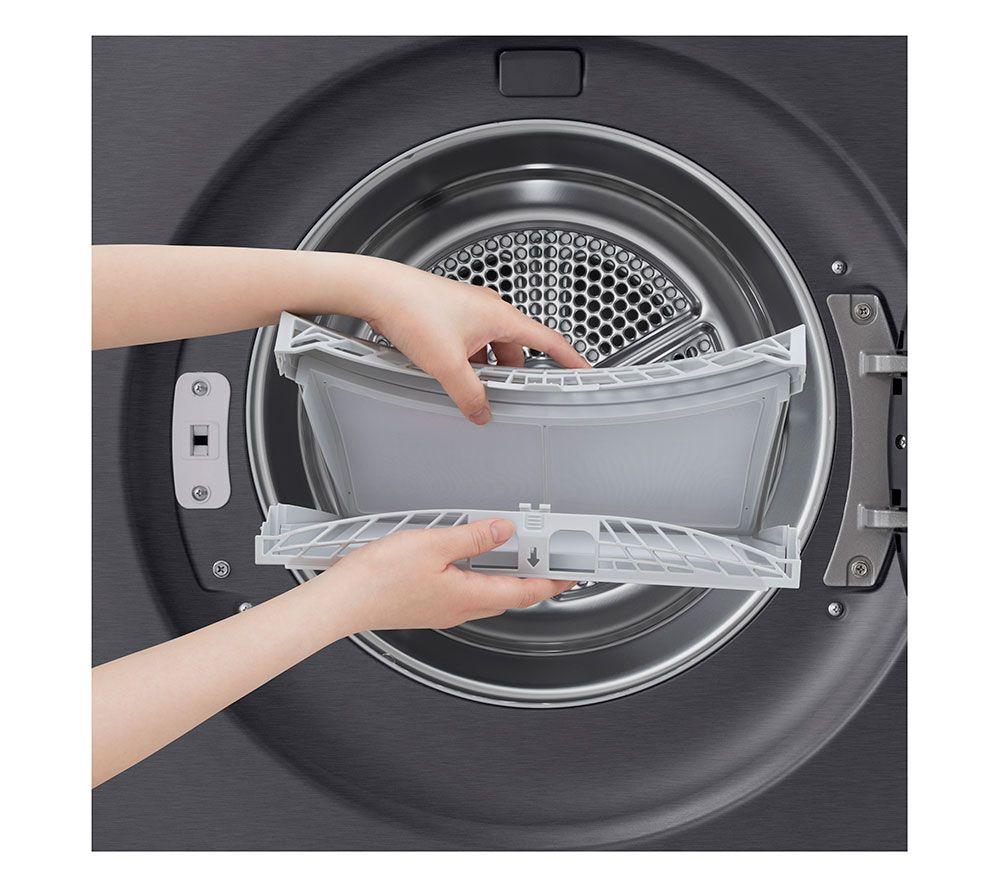 Secadora con bomba de calor LG Serie 7 AI Dry RHX7010TBB de 10 kg - Negro mate