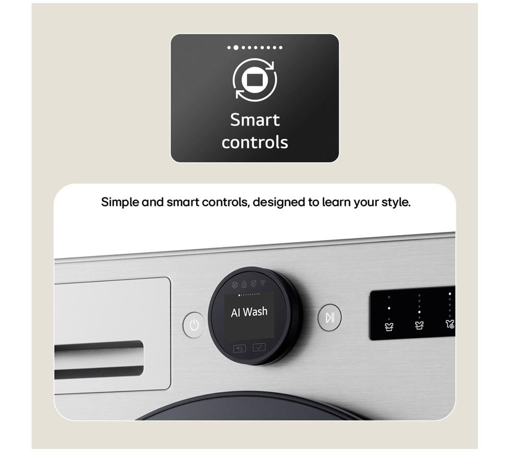 Lavadora LG Serie 7 ezDispense F4X7513TBB con WiFi, 13 kg, 1400 rpm - Negro Mate