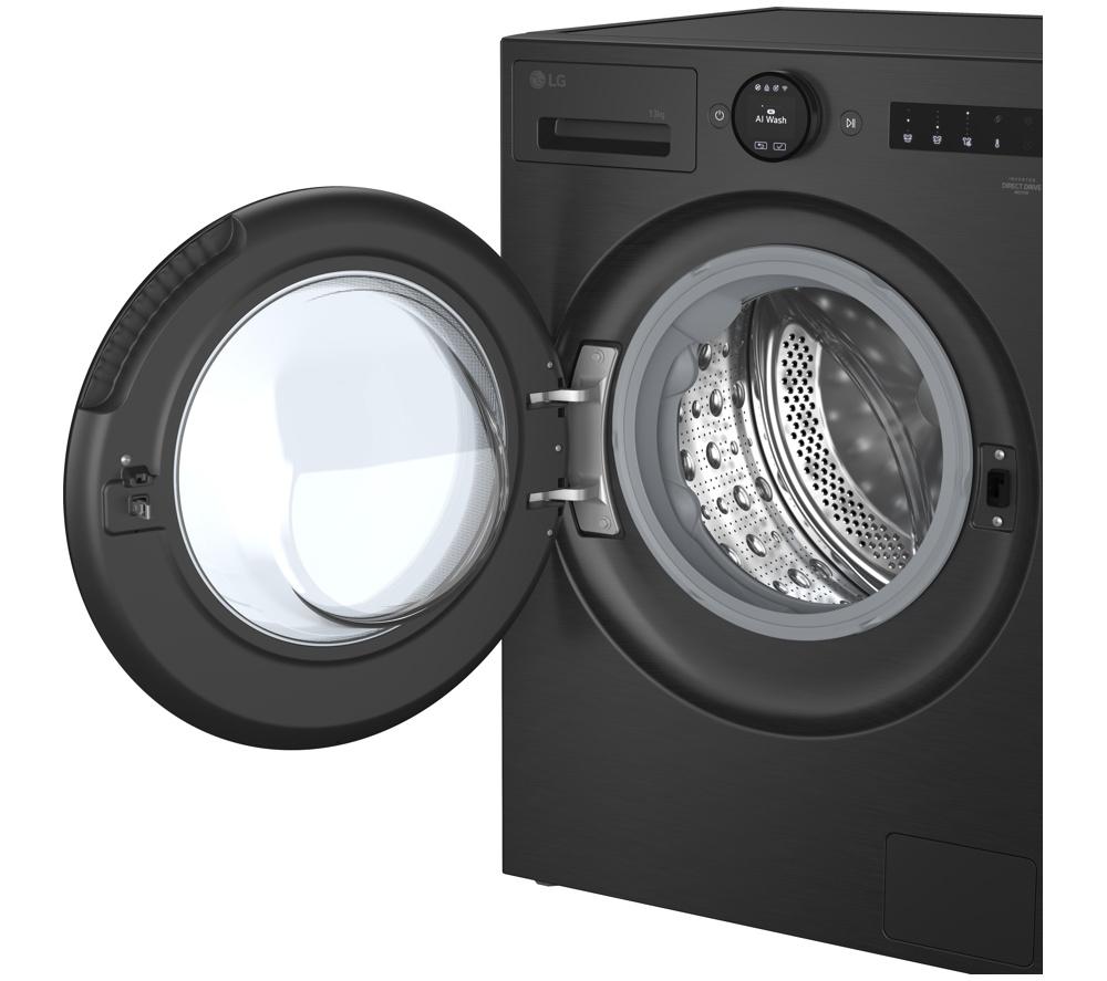 Lavadora LG Serie 7 ezDispense F4X7513TBB con WiFi, 13 kg, 1400 rpm - Negro Mate