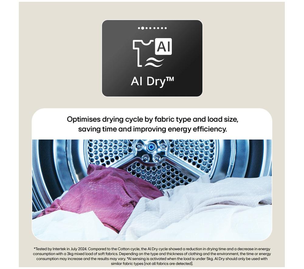 LG Series 7 AI Dry RHX7010TWB 10 kg Heat Pump Tumble Dryer - White