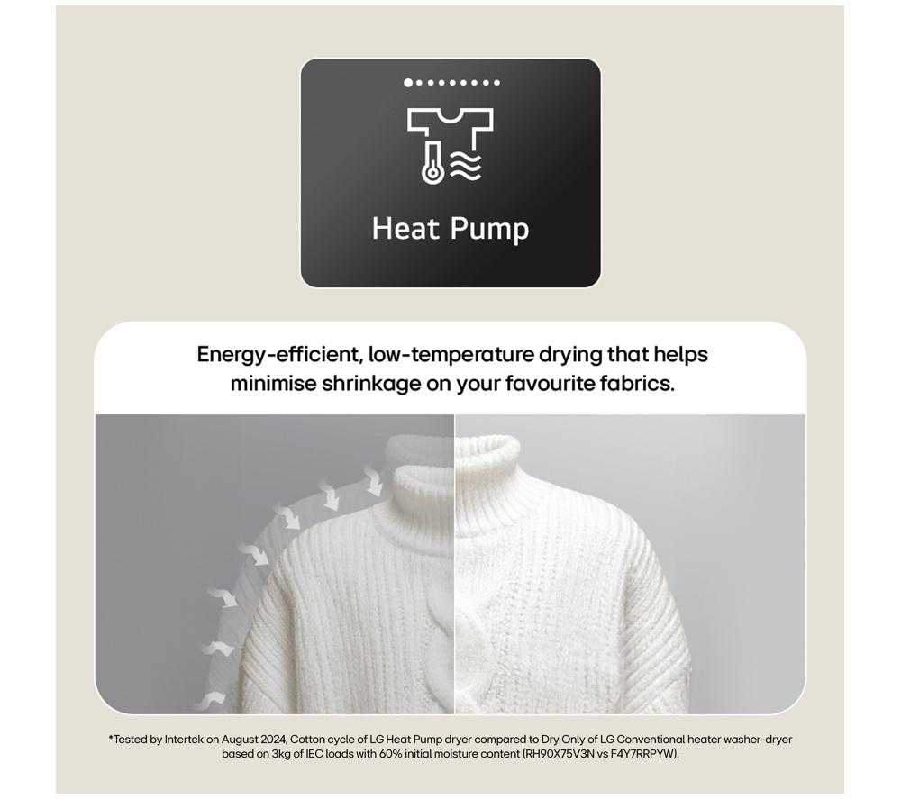 LG Series 2 ThinQ RHX1009NWK 9 kg Heat Pump Tumble Dryer - White