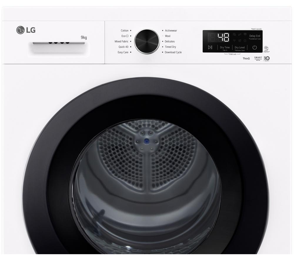 LG Series 2 ThinQ RHX1009NWK 9 kg Heat Pump Tumble Dryer - White