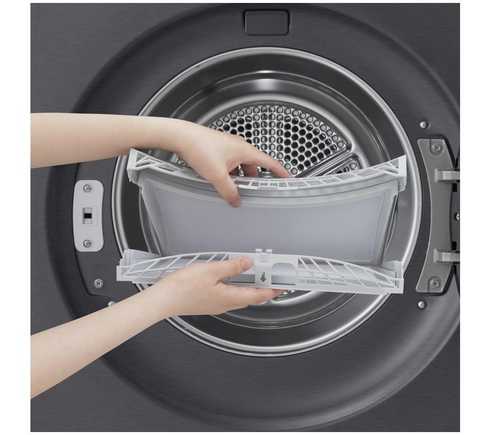 LG Series 7 AI Dry RHX7009TBB 9 kg Heat Pump Tumble Dryer - Matte Black