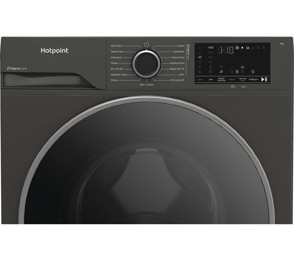 HOTPOINT FabricCare HBCA 93G CARE UK Lavadora de 9 kg y 1400 rpm - Gris Manhattan