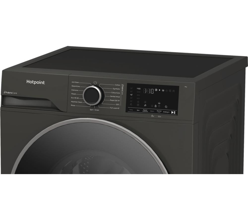 HOTPOINT FabricCare HBCA 93G CARE UK Lavadora de 9 kg y 1400 rpm - Gris Manhattan