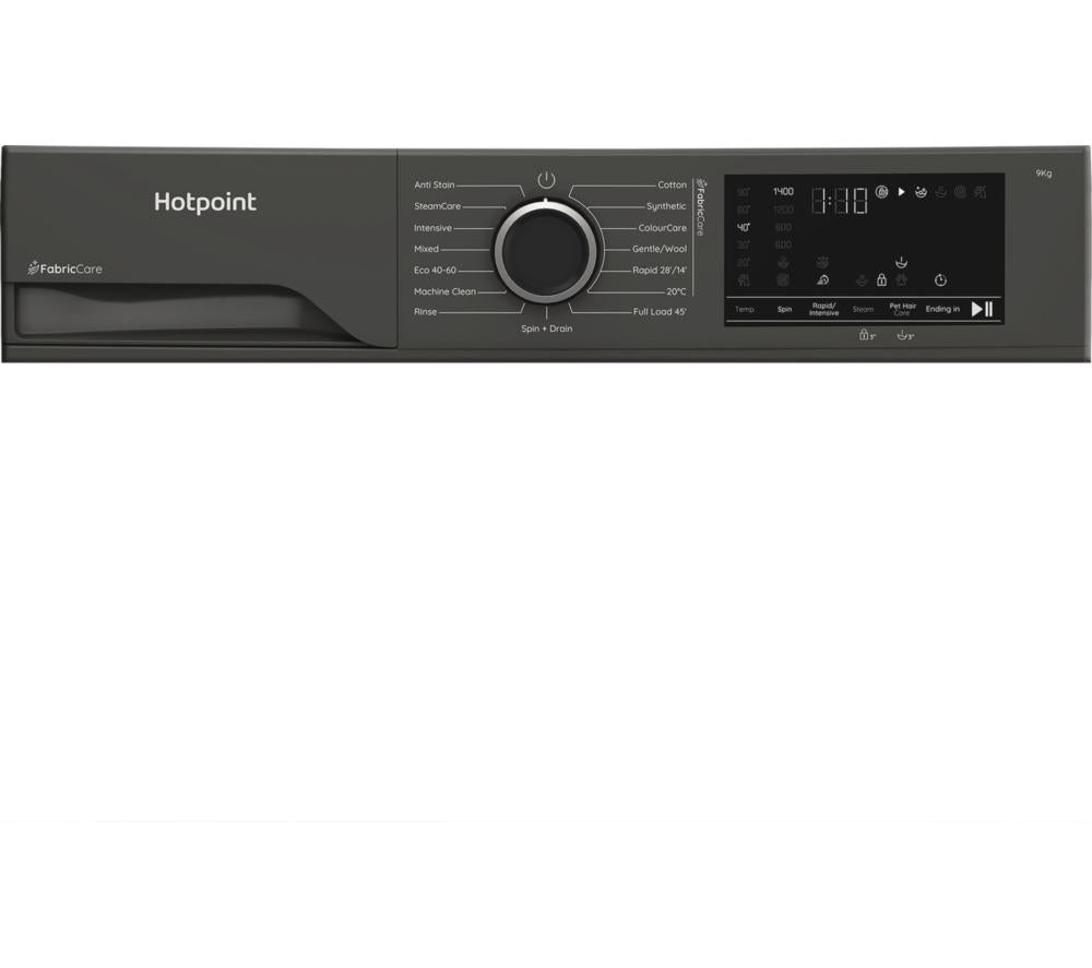 HOTPOINT FabricCare HBCA 93G CARE UK Lavadora de 9 kg y 1400 rpm - Gris Manhattan