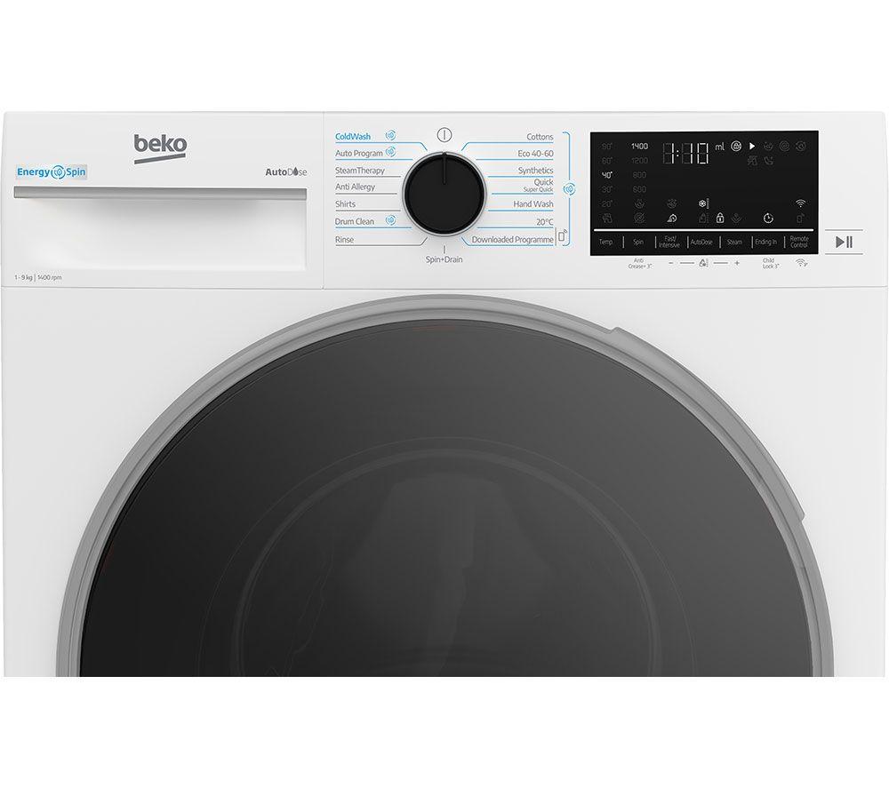 Lavadora BEKO PRO B5W5941BDW EnergySpin Autodose con WiFi de 9 kg y 1400 rpm – Blanca