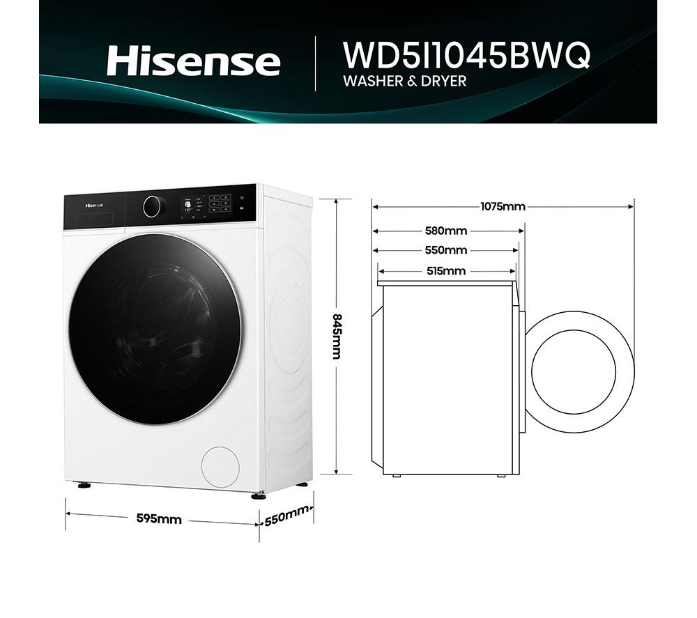 HISENSE KitchenFit 5i Series WD5I1045BWQ Lavadora secadora de 10,5 kg con WiFi - Blanco