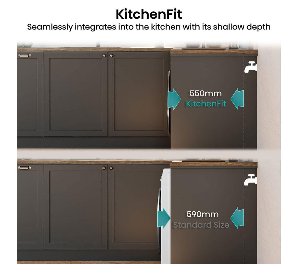 HISENSE KitchenFit 5i Series WD5I1045BWQ Lavadora secadora de 10,5 kg con WiFi - Blanco