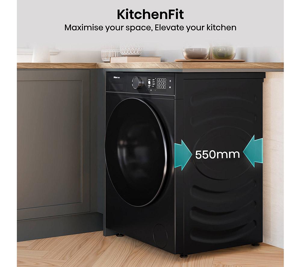 HISENSE KitchenFit 5i Series WD5I1045BBQ WiFi-enabled 10.5 kg Washer Dryer - Black