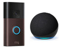 RING Battery Video Doorbell (3rd Gen) & Echo Dot (5th Gen) Smart Speaker Bundle