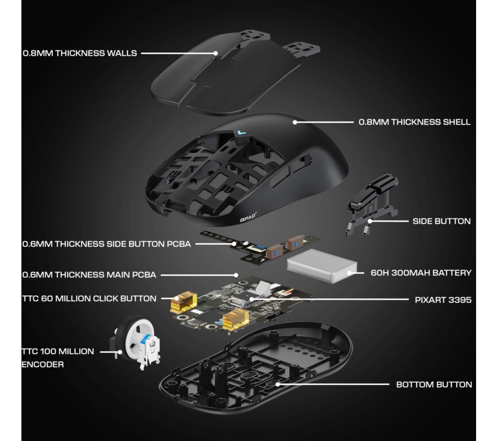 QPAD Mark Model 1 Wireless Optical Gaming Mouse