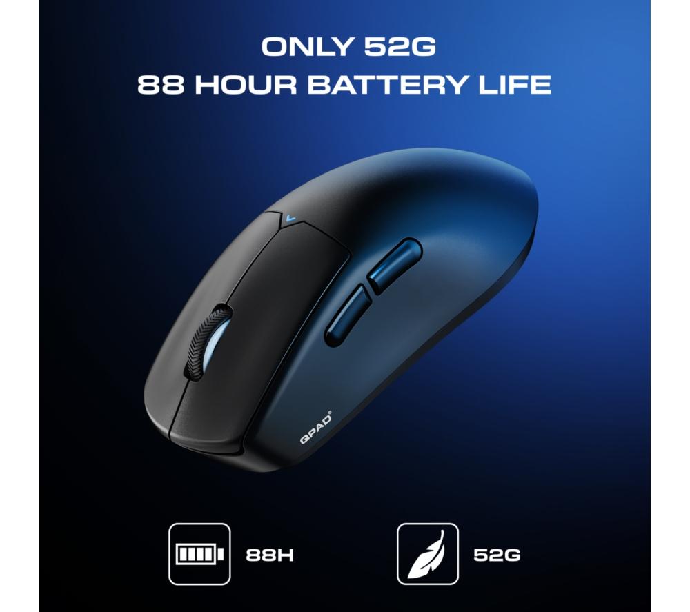 QPAD Mark Model 5 Wireless Optical Gaming Mouse - Black