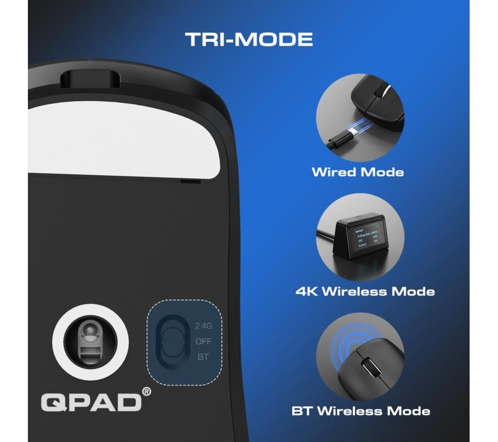 QPAD Mark Model 5 Wireless Optical Gaming Mouse - Black