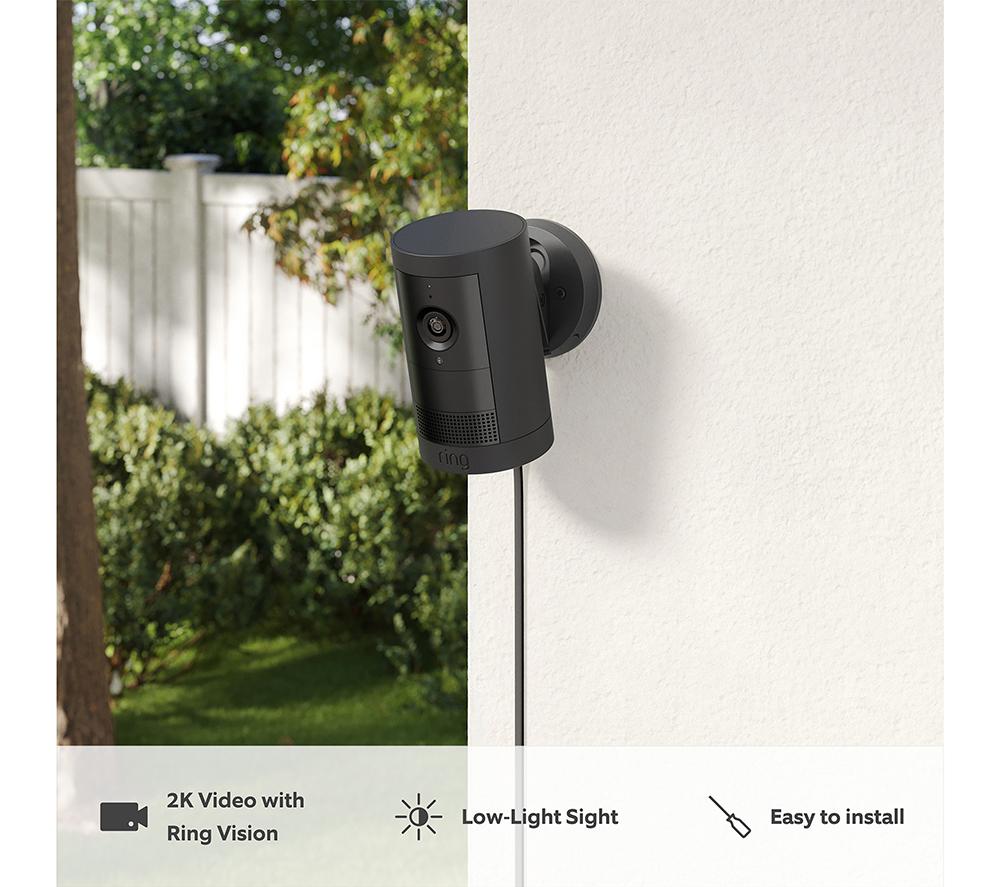RING Outdoor Cam Plus Plug-in 2K WiFi Security Camera - Black