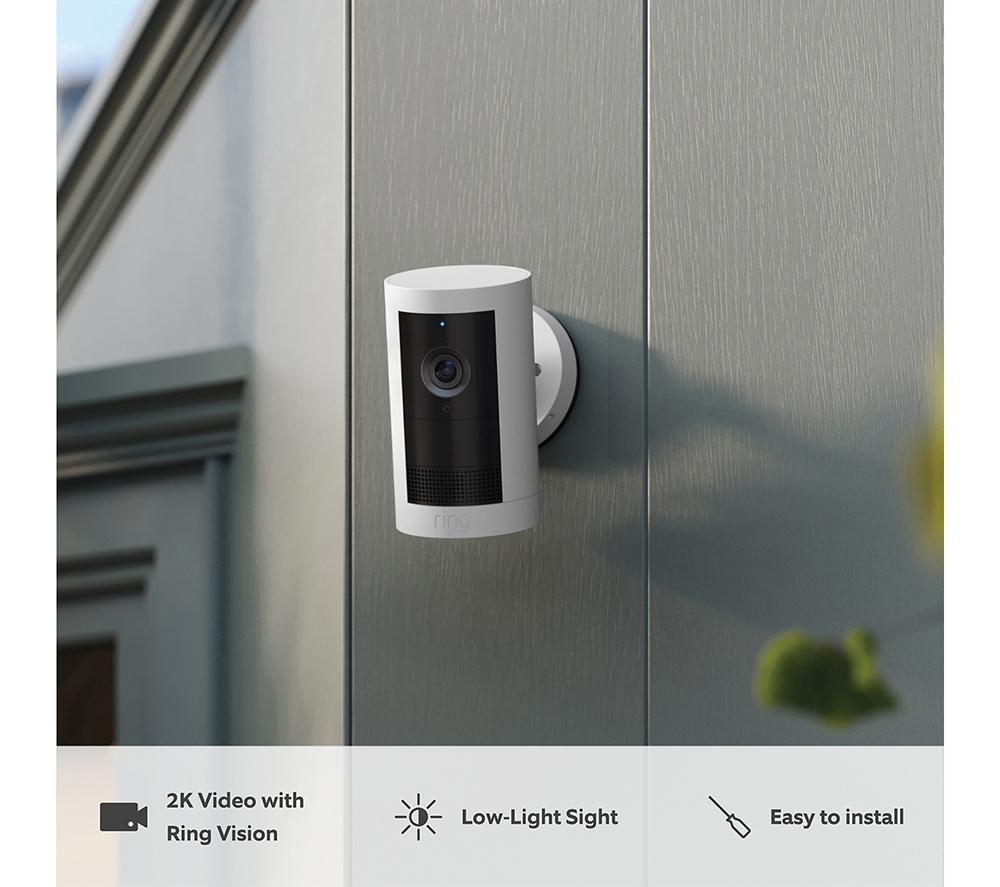 RING Outdoor Cam Plus Battery 2K WiFi Security Camera - White