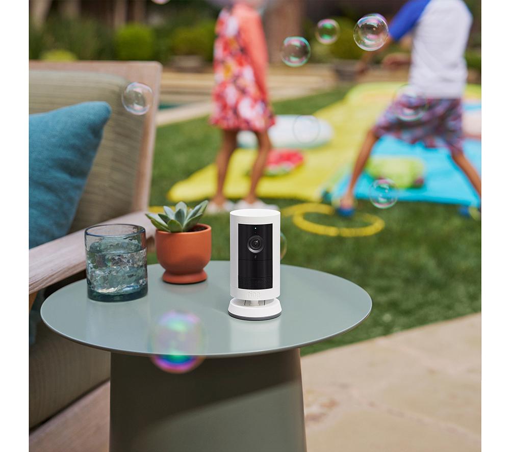RING Outdoor Cam Plus Battery 2K WiFi Security Camera - White
