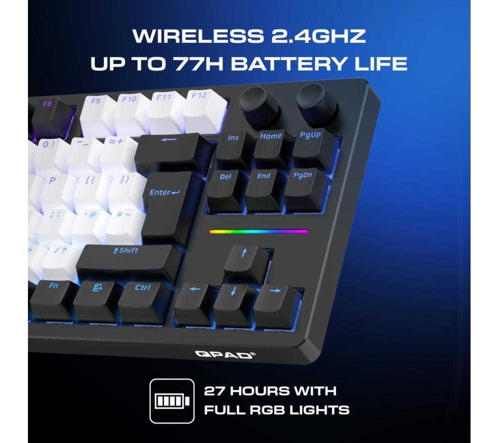QPAD Loop TKL Mechanical Gaming Keyboard - Black & White