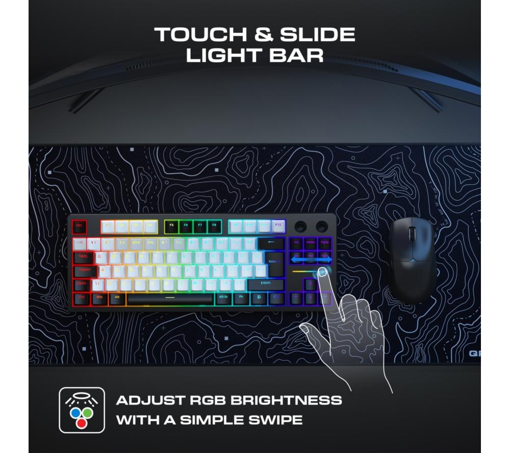 QPAD Loop TKL Mechanical Gaming Keyboard - Black & White