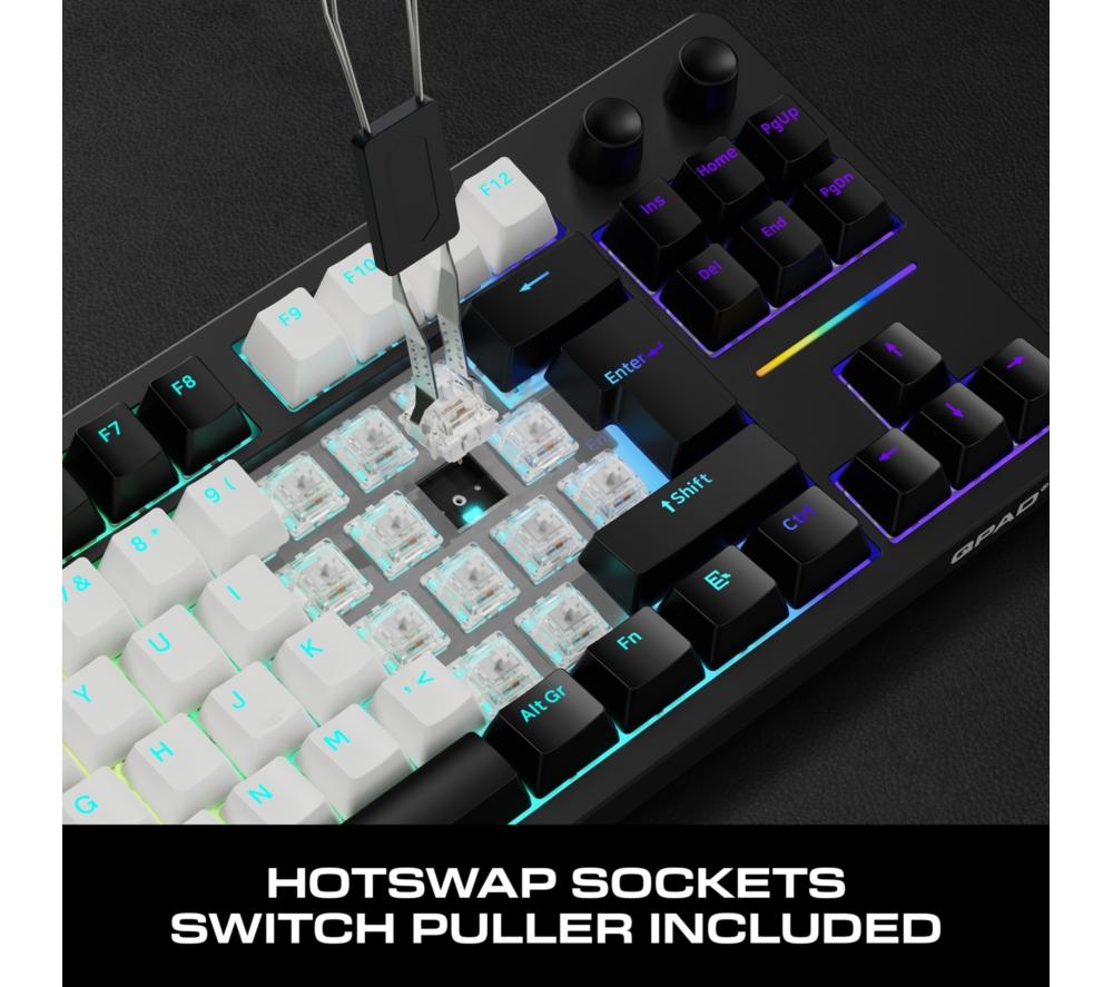 QPAD Loop TKL Mechanical Gaming Keyboard - Black & White