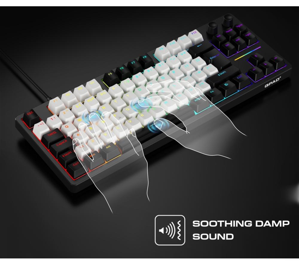 QPAD Loop TKL Mechanical Gaming Keyboard - Black & White
