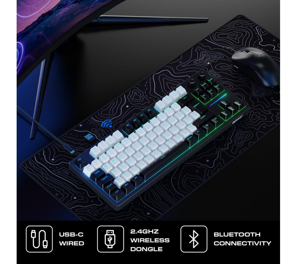 QPAD Loop TKL Mechanical Gaming Keyboard - Black & White