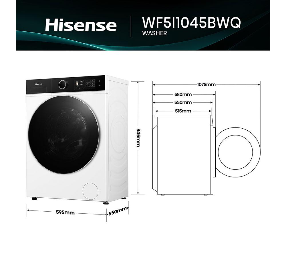 Lavadora HISENSE KitchenFit 5i Series WF5I1045BWQ de 10,5 kg y 1400 rpm con WiFi - Blanco