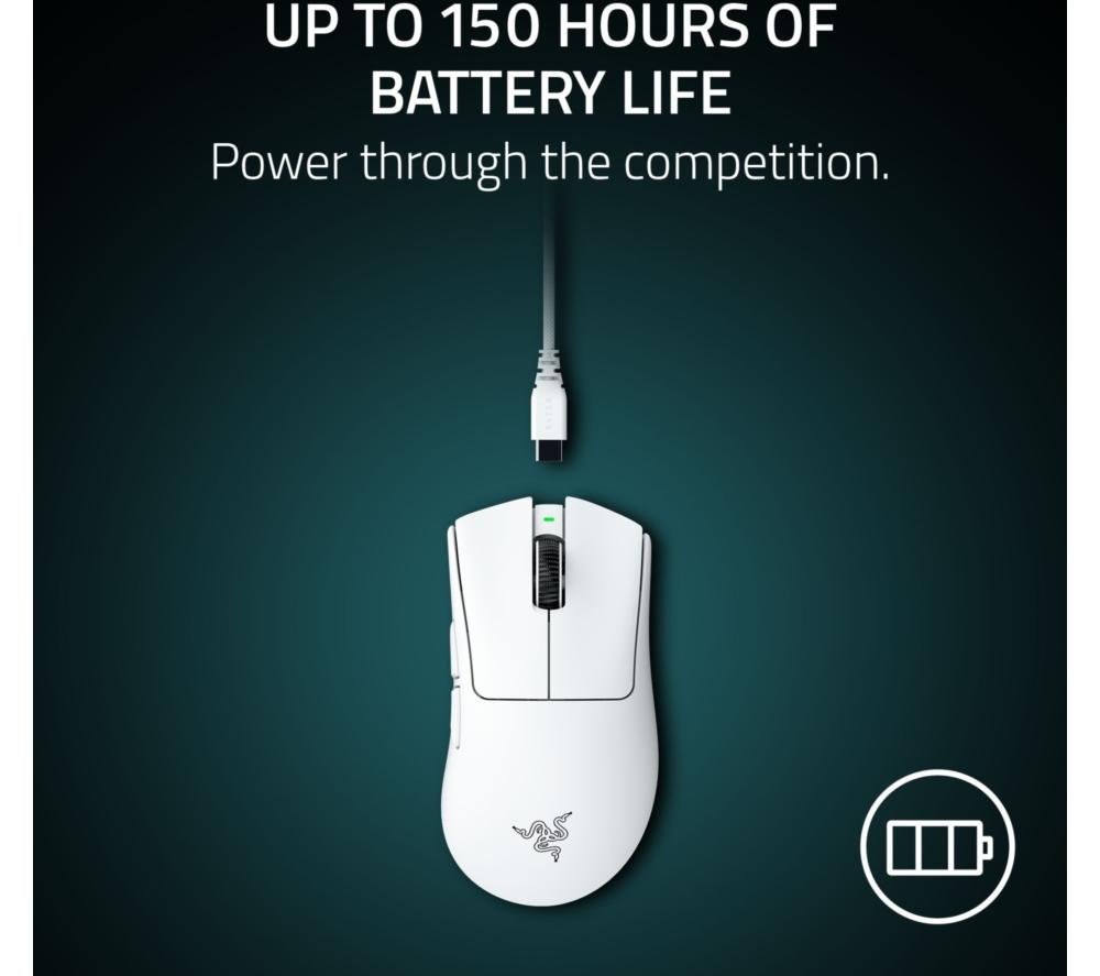 Ratón Óptico Inalámbrico para Juegos RAZER DeathAdder V4 Pro - Blanco