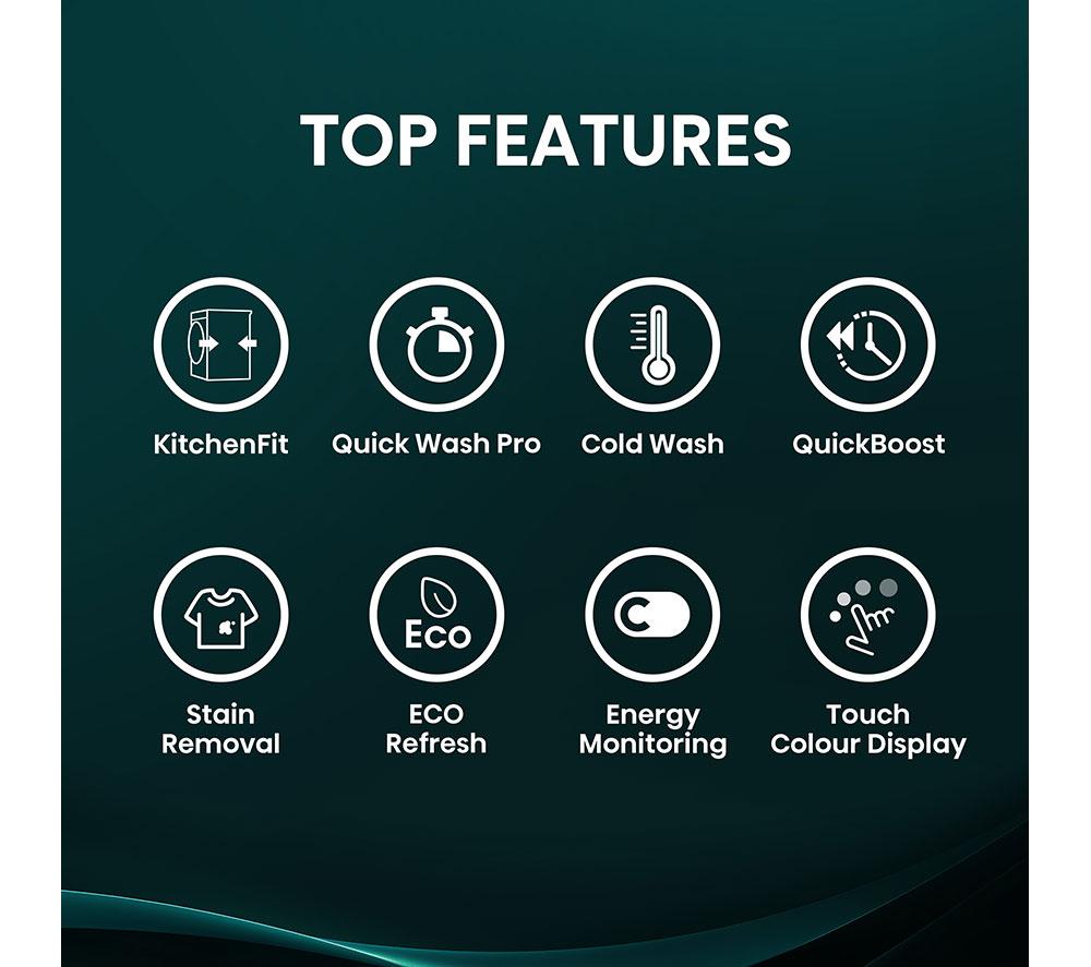 Lavadora de carga frontal HISENSE KitchenFit 5i Series WF5I9043BWFS con WiFi, 9 kg, 1400 rpm - Blanco