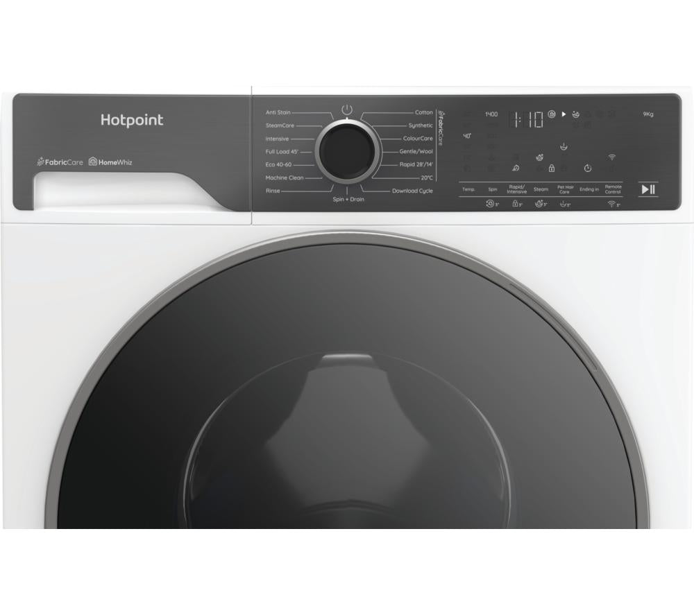 Lavadora Hotpoint Fabric Care Pro HPC 96 CARE UK con WiFi, carga de 9 kg y centrifugado de 1400 rpm - Blanca
