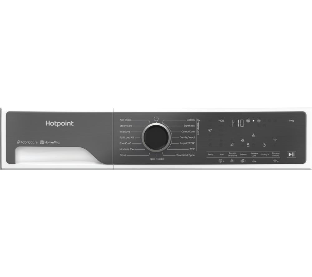 Lavadora Hotpoint Fabric Care Pro HPC 96 CARE UK con WiFi, carga de 9 kg y centrifugado de 1400 rpm - Blanca